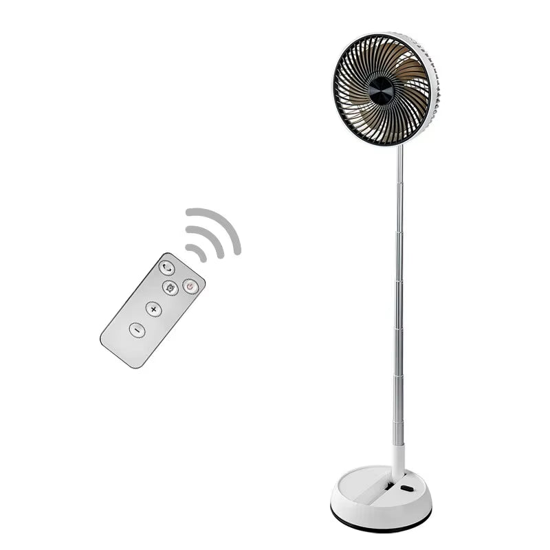 Portable Oscillating Standing Fan with Remote Controller Foldable Desk Fan Rechargeable Battery Powered Pedestal Fan for Camping